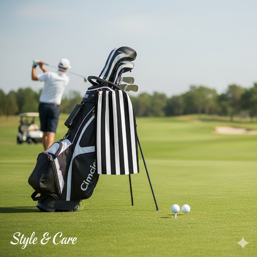 Serviette De Golf Classic en noir et blanc, triés verticalement