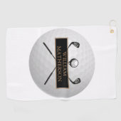 Serviette De Golf Classic Gold et Black Golf Ball (Horizontal)