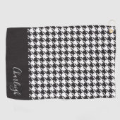 Serviette De Golf Classic moderne noir et blanc Houndstooth (Horizontal)