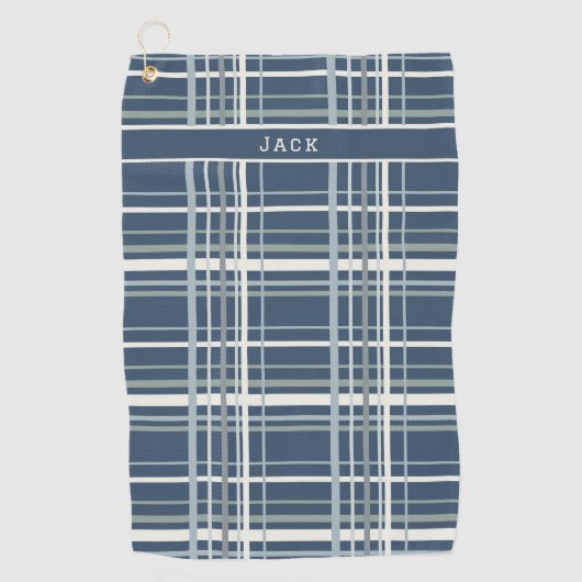 Serviette de golf classique bleu Plaid (Devant)