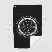 Serviette De Golf Classique Noir et Blanc Trouee en Un Coup (En situation)