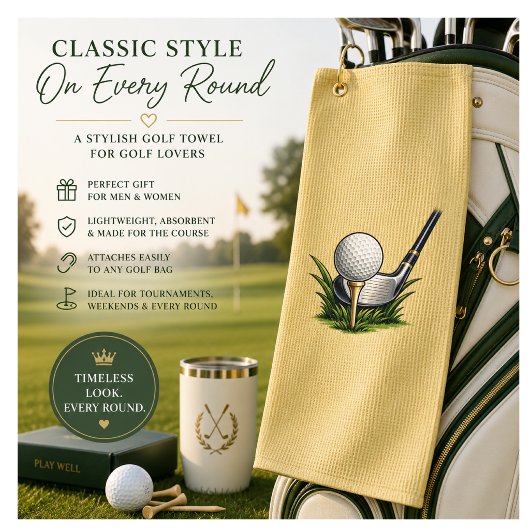 Serviette de golf classique pour golfeurs