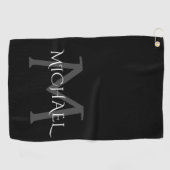Serviette De Golf Classy Custom Name et Initial Golf Towne (Horizontal)