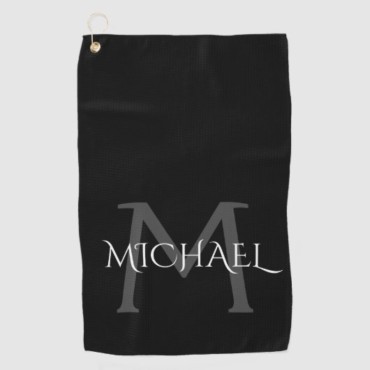 Serviette De Golf Classy Custom Name et Initial Golf Towne (Devant)