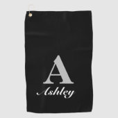 Serviette De Golf Classy Custom Name & Initial Golf Towel (Devant)