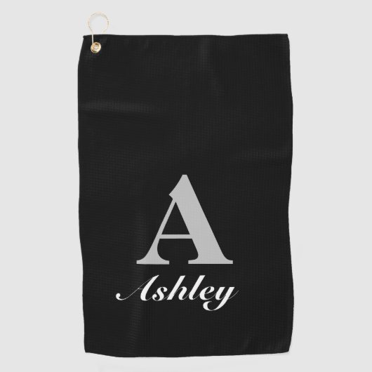 Serviette De Golf Classy Custom Name & Initial Golf Towel (Devant)