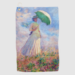 Serviette De Golf Claude Monet - Femme avec un parasol face à droite