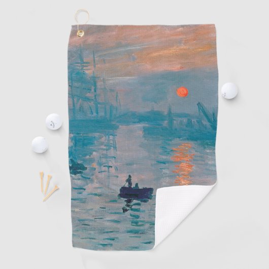 Serviette De Golf Claude Monet Impression Soleil Levant Français (En situation)