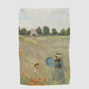 Serviette De Golf Claude Monet Le Champ de coquelicots près d'Argent