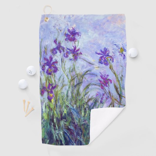 Serviette De Golf Claude Monet - Lilac Irises / Iris Mauves (En situation)