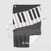 Serviette De Golf Clavier de piano noir et blanc personnalisé. Ajout (En situation)