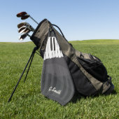 Serviette De Golf Clavier de piano noir et blanc personnalisé. Ajout (Vert)