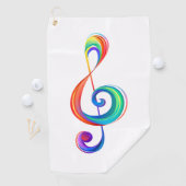 Serviette De Golf Clé arc-en-ciel (En situation)