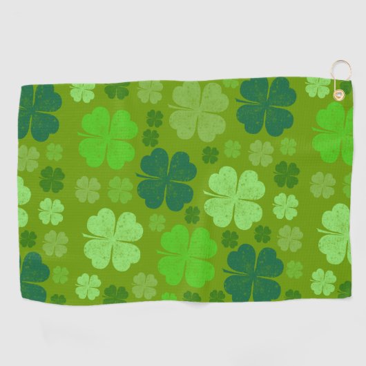 Serviette De Golf Clovers verts, Lucky Clovers, Saint Patrick's Day (Horizontal)