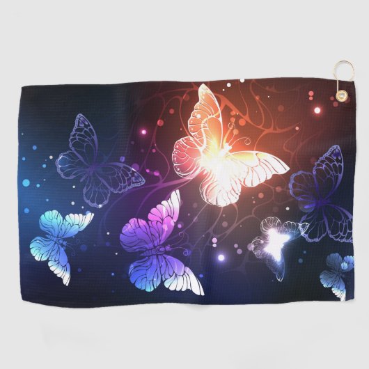 Serviette De Golf Clowing Night Butterflies (Horizontal)