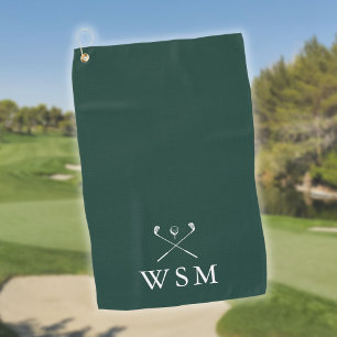 Serviette De Golf Club de golf Monogramme personnalisé Emerald Green