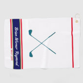 Serviette De Golf club de golf / nom du golfeur (Horizontal)