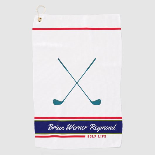 Serviette De Golf club de golf / nom du golfeur (Devant)
