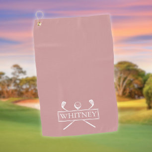 Serviette De Golf Clubs de golf et balle Rose Poussiéreuse Personnal