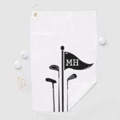 Serviette De Golf Clubs De Golf Modernes Créez Vos Propres Initiales (En situation)