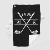 Serviette De Golf Clubs de golf Monogram personnalisés (En situation)
