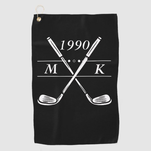 Serviette De Golf Clubs de golf Monogram personnalisés (Devant)