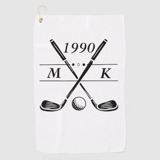 Serviette De Golf Clubs de golf Monogram personnalisés (Devant)