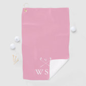 Serviette De Golf Clubs de golf Monogramme personnalisés rose (En situation)