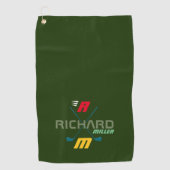 Serviette De Golf Clubs de golf, nom et initiales Monogramme (Devant)