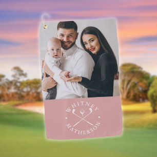 Serviette De Golf Clubs de nom de photo personnalisés et balle Dusty