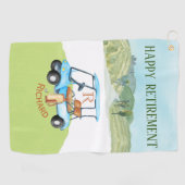 Serviette De Golf Clubs Monogrammes de nom personnalisé (Horizontal)