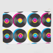 Serviette De Golf CMYK pop art vinyle disques 80s style couleurs viv (Horizontal)