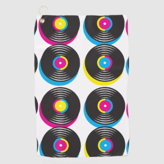 Serviette De Golf CMYK pop art vinyle disques 80s style couleurs viv