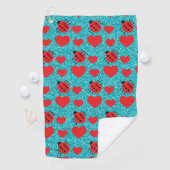Serviette De Golf Coccinelles Insecte Chanceux Cœurs Rouges Points N (En situation)