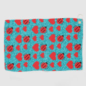 Serviette De Golf Coccinelles Insecte Chanceux Cœurs Rouges Points N (Horizontal)