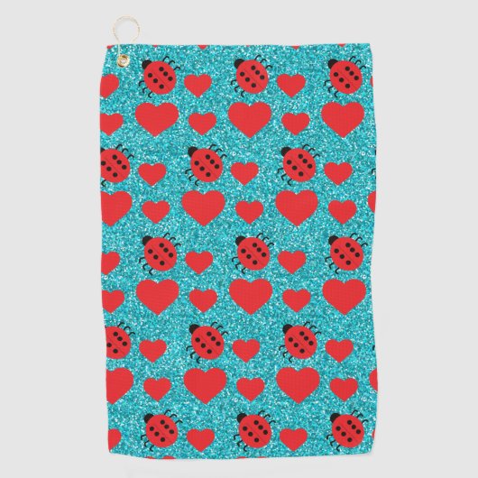 Serviette De Golf Coccinelles Insecte Chanceux Cœurs Rouges Points N (Devant)