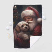 Serviette De Golf Cockapou avec Noël Festif du Père Noël (En situation)