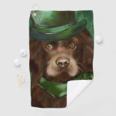 Serviette De Golf Cocker Spaniel Américain (En situation)