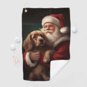 Serviette De Golf Cocker Spaniel avec Noël Festif du Père Noël (En situation)
