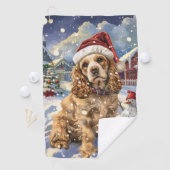 Serviette De Golf Cocker Spaniel Winter Wonderland Noël Joie (En situation)