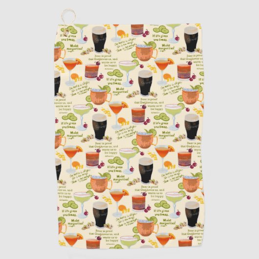 Serviette De Golf Cocktails et conversation (Devant)