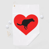 Serviette De Golf Coeur du chien (En situation)