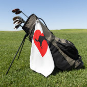 Serviette De Golf Coeur du chien (Vert)