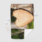 Serviette De Golf coeur en bois (En situation)