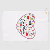 Serviette De Golf Coeur infirmière, T-shirt surdimensionné Halloween (Horizontal)