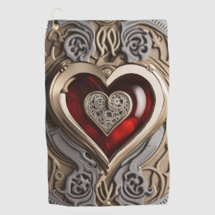 Serviette De Golf Cœur Steampunk Intemporel de l'Amour
