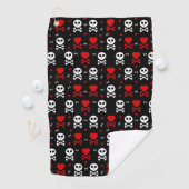 Serviette De Golf Coeurs crâniens (En situation)