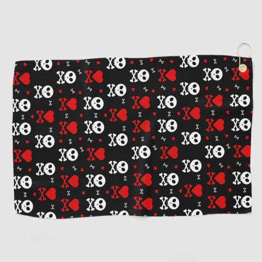 Serviette De Golf Coeurs crâniens (Horizontal)