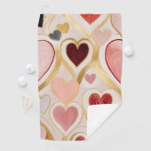 Serviette De Golf Coeurs d'amour (En situation)