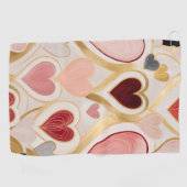 Serviette De Golf Coeurs d'amour (Horizontal)